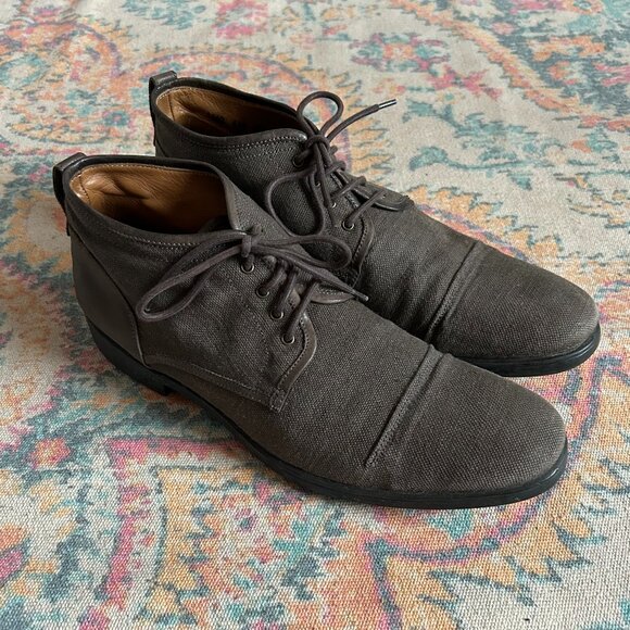 John Varvatos Other - JOHN VARVATOS men's brown canvas lace-up boots/shoes (9.5)
